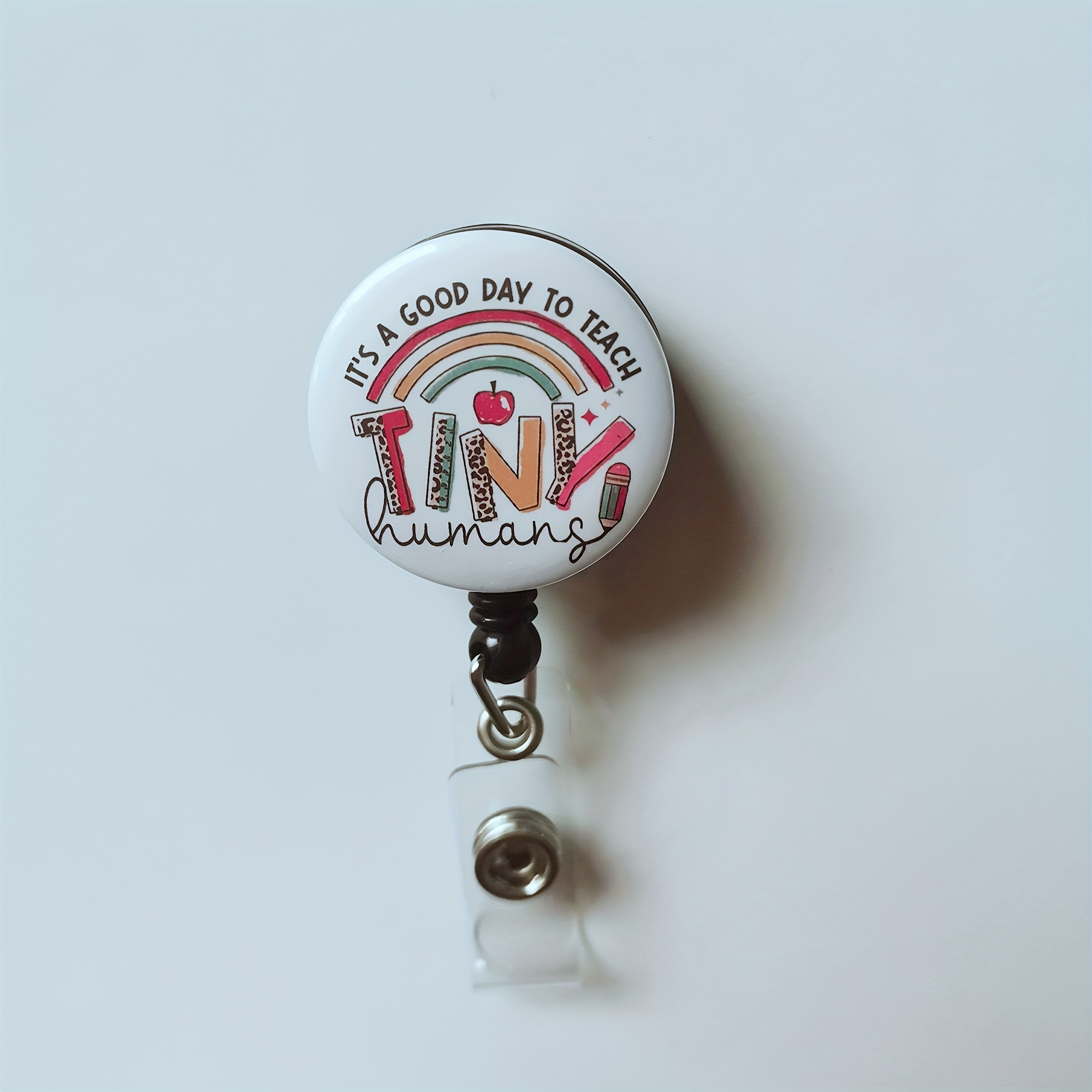 Tiny Human Tamer Retractable Badge Reel With Metal Clip, Name Nurse ID Card  Badge Holder Reel, Decorative Badge Holder