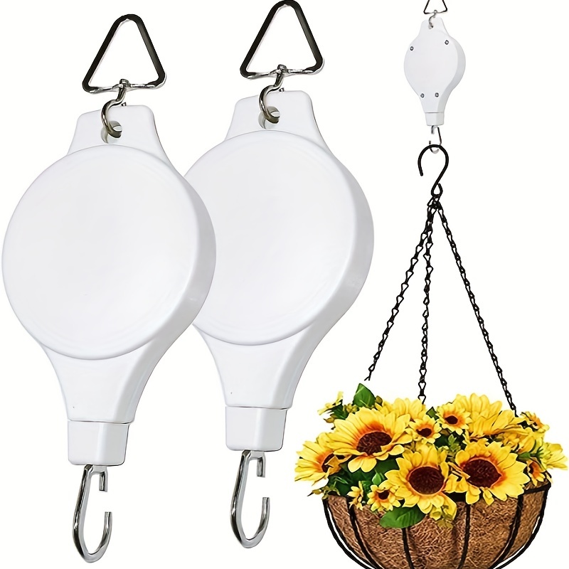 4pcs Plant Pulley Retractable Hanger, Easy Reach Plant Pulley