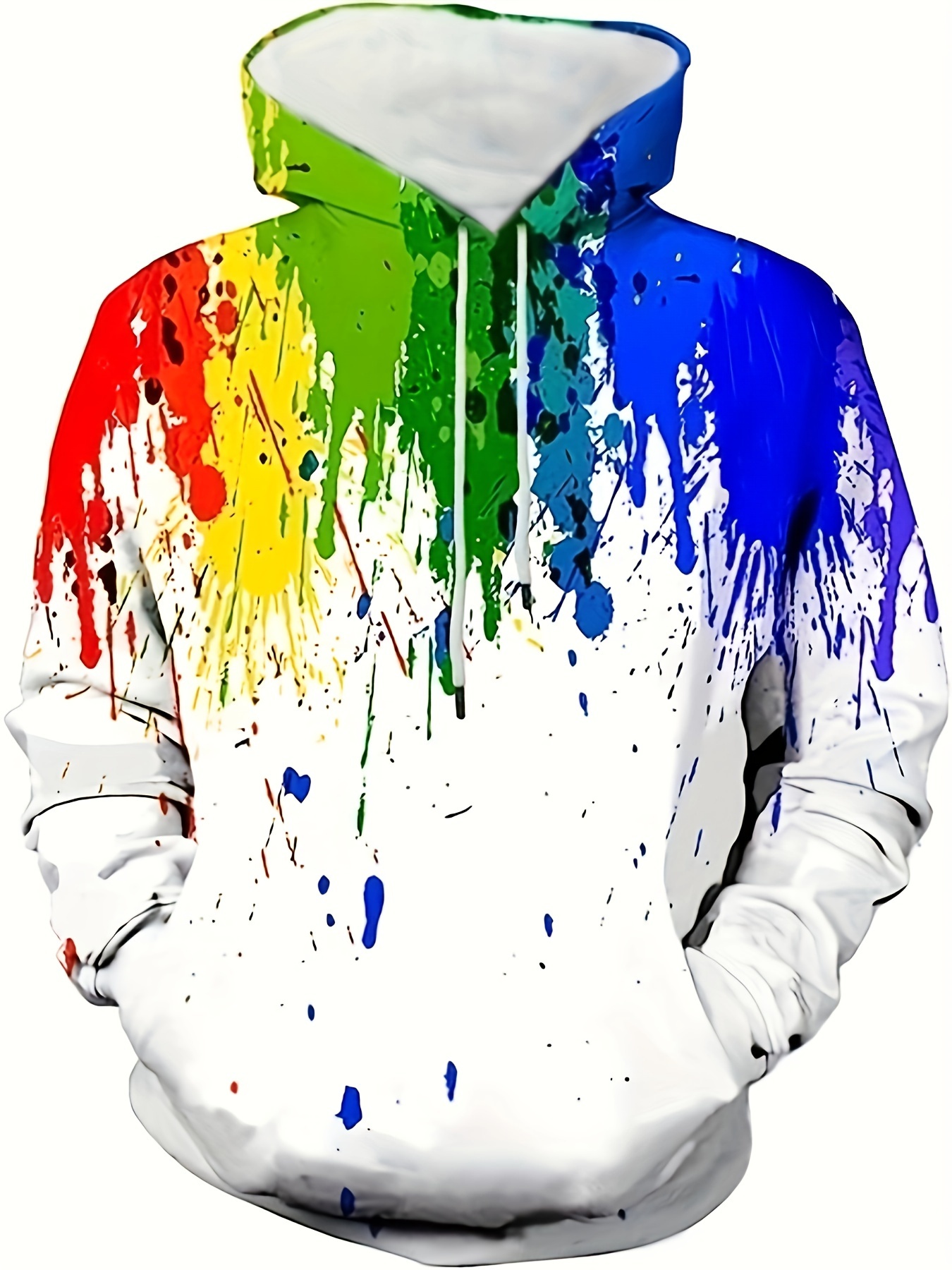 Rainbow paint drip store hoodie