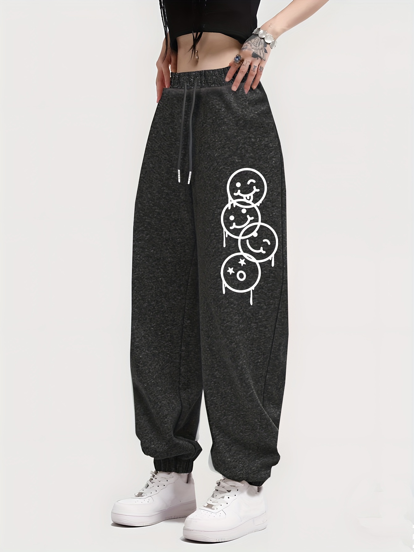 Funny Cute Cartoon Graphic Sweatpants Drawstring Running - Temu