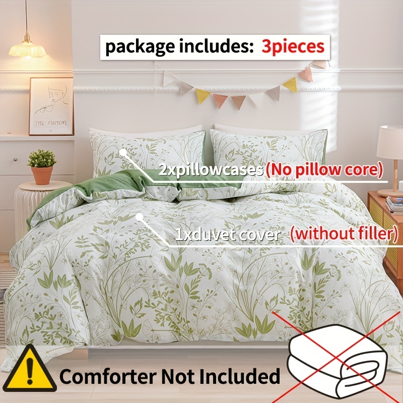 Funda nórdica verde floral para cama de 90cm Talla Cama 90 cm