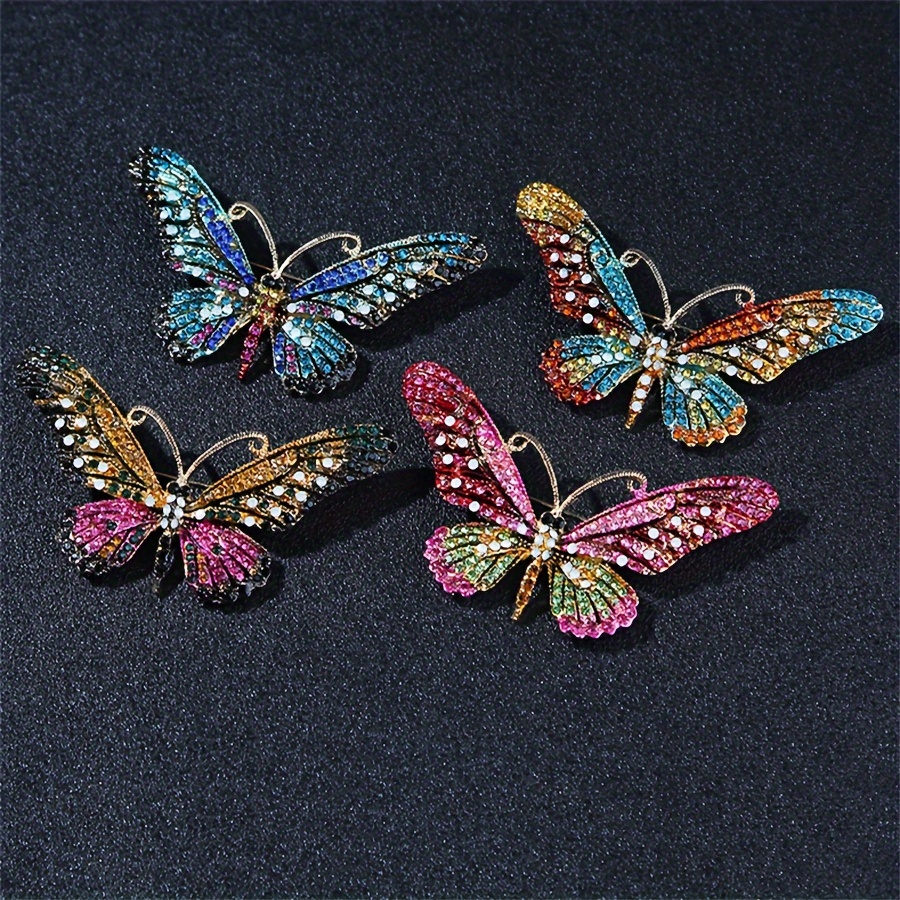 Exquisite Luxury Lady Crystal Butterlfy Badges Decoration Shiny