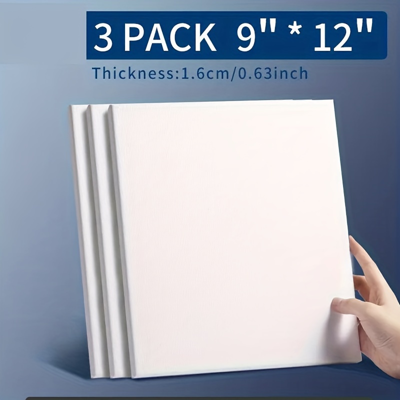 Set of artist canvases for painting. The empty white canvas made from 100 %  cotton, stretched around an FSC® wooden stretcher frame with 17 mm  thickness, 280 g/m², double white primed. 