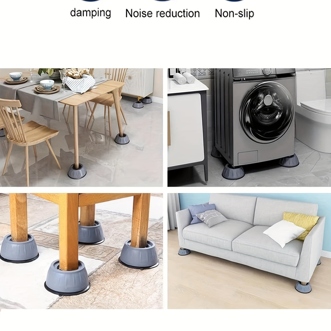 4pcs Anti Vibration Rubber Pads Washer Dryer Pedestals Noise - Temu