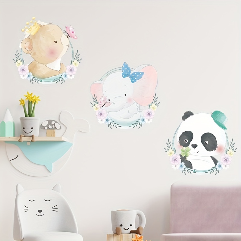 Wall Sticker for Kids Set of Panda Bears With Hearts 