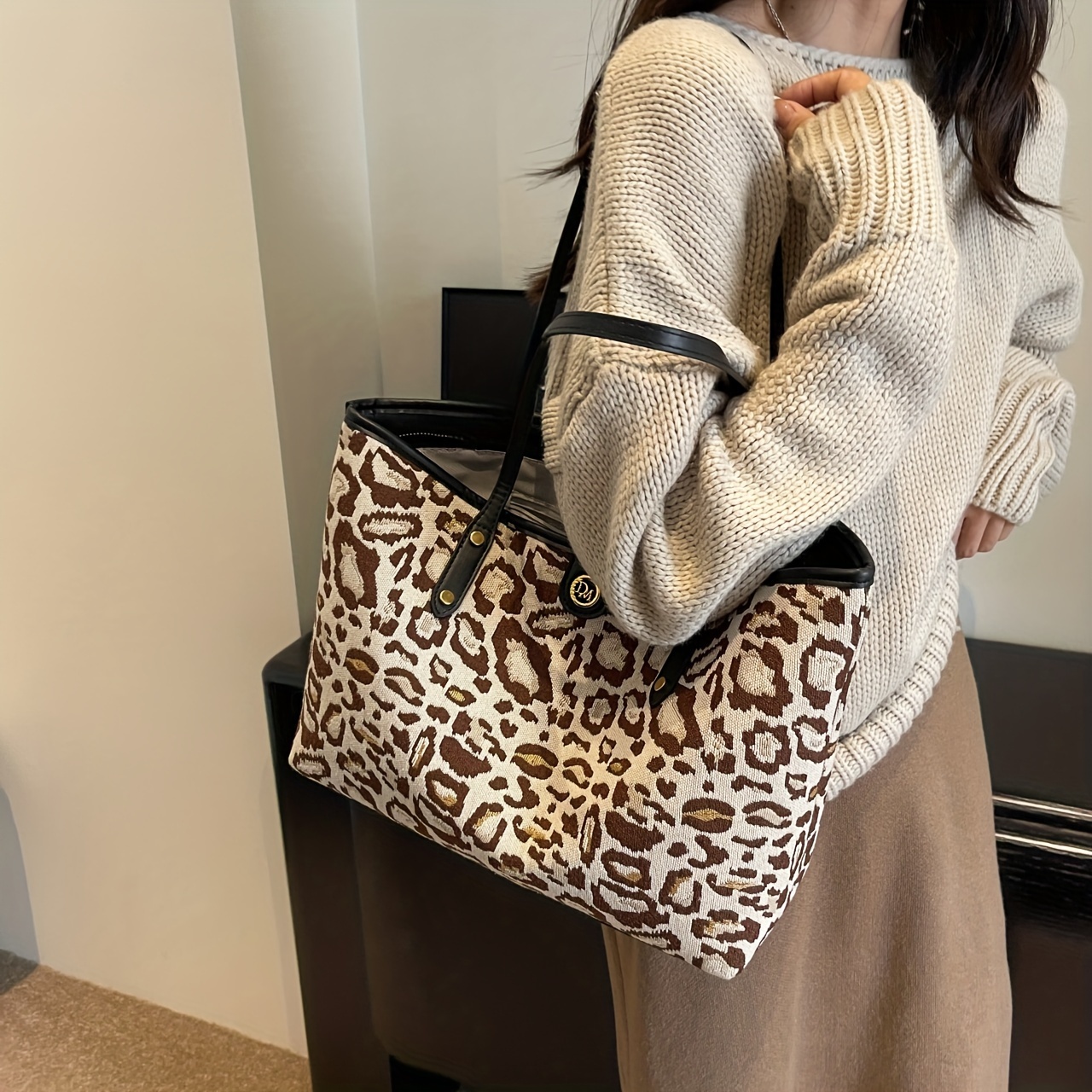 Coach leopard reversible cheap tote