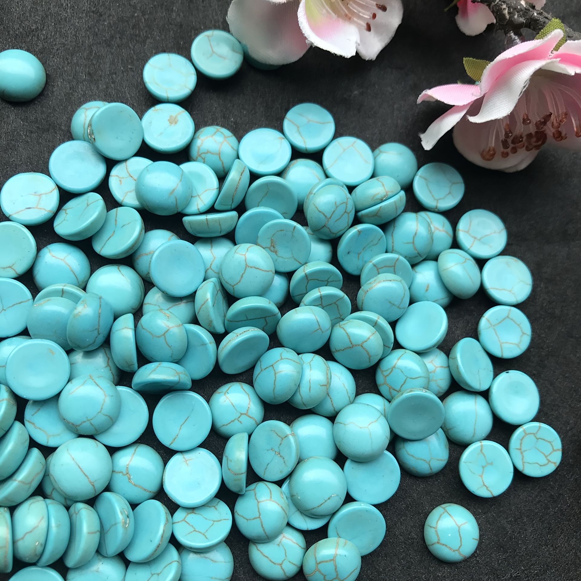 20pcs Turquoise Semicircle Patch DIY Jewelry Accessories