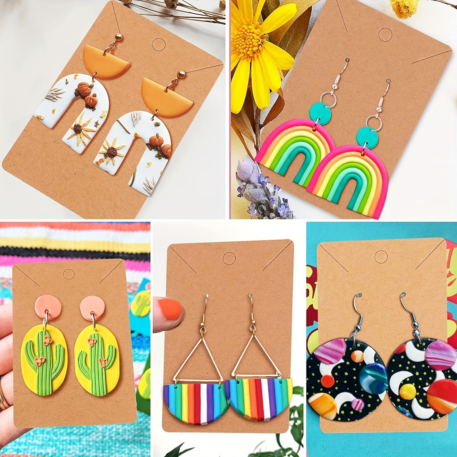 24-Piece Clay Earring Cutter Set with Storage Bag & Back Card Paper