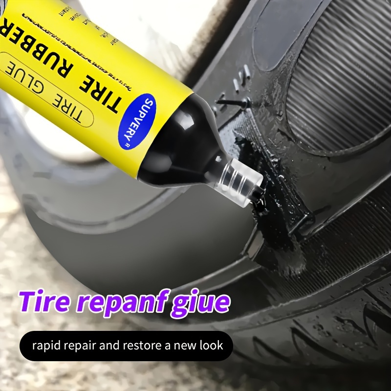 Pegamento de reparación de neumáticos, pegamento de reparación de paredes  laterales, impermeable, pegamento externo para neumáticos de automóvil