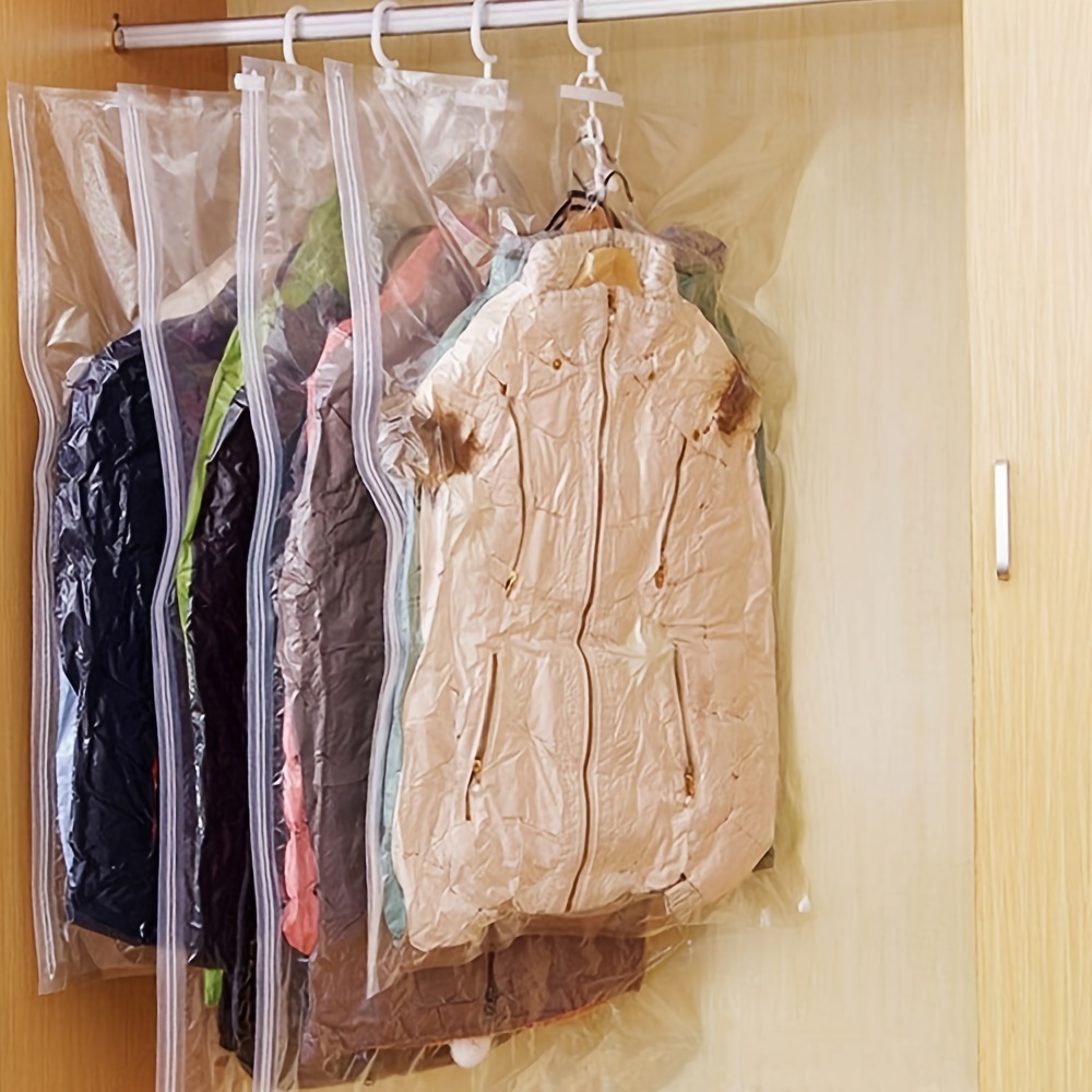 1pc Hanging Vacuum Storage Bags Clothes Storage Bags Reusable Vacuum  Storage Bags Can Be Used For Dresses Coats Down Jackets And Other Clothes -  Home & Kitchen - Temu