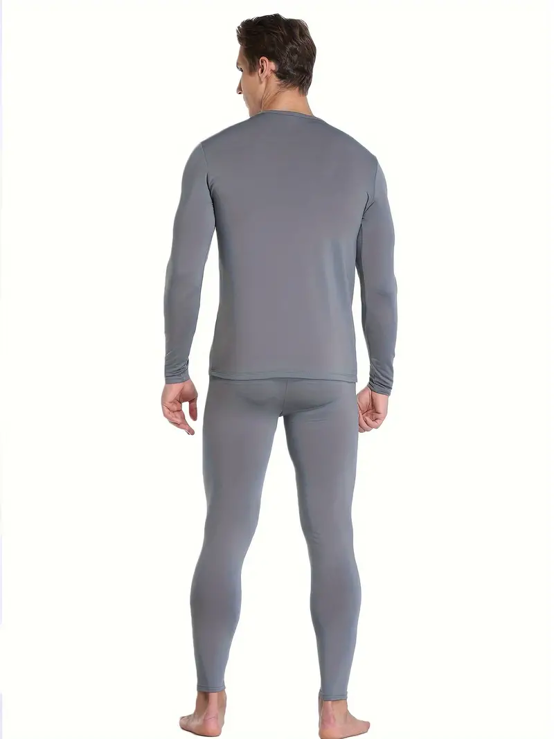 Ropa interior térmica para hombre, pantalones largos y suaves, capa base, 2  piezas para clima frío en invierno