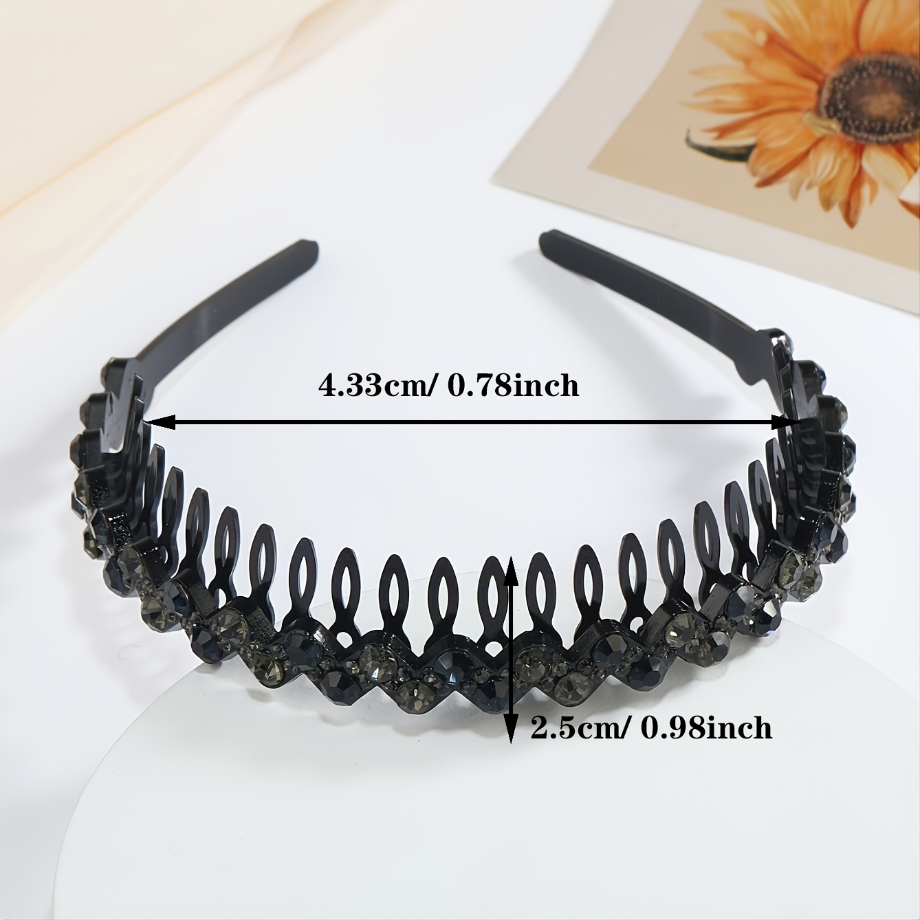 Faux Pearl Rhinestone Plastic Tooth Comb Headbands Crystal Hair Loop