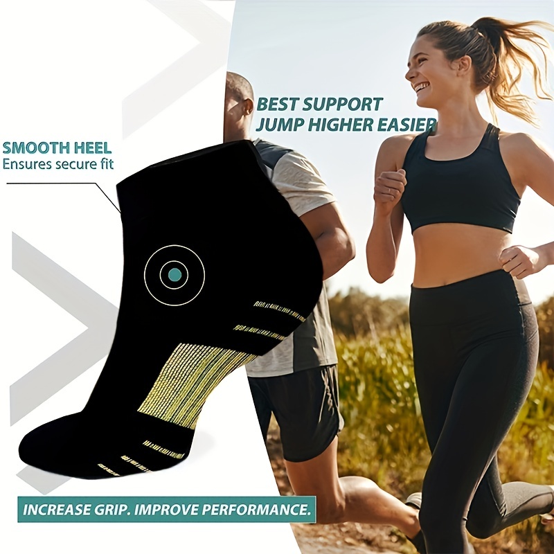 Pairs Copper Infused Compression Socks for Men Women Striped Knit  Fabric, Nylon 85%, Spandex 7% 8% Machine Washable, Universal Fit, Ath