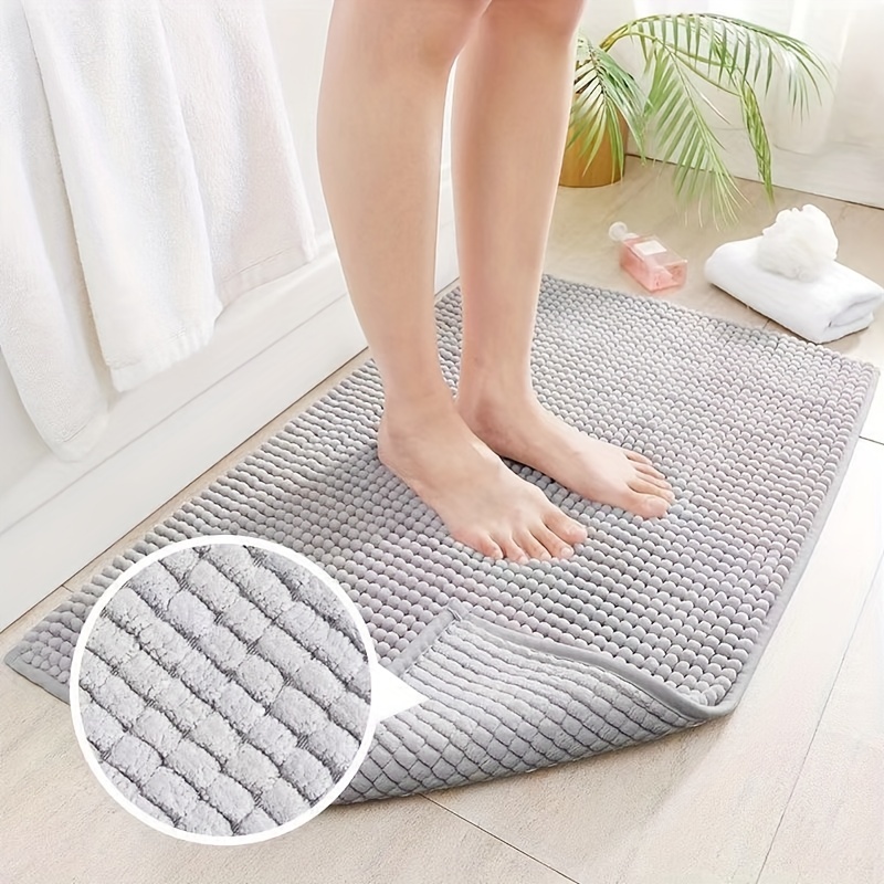Chenille Semicircle Bath Rug Soft Non Slip Bathroom Mat - Temu