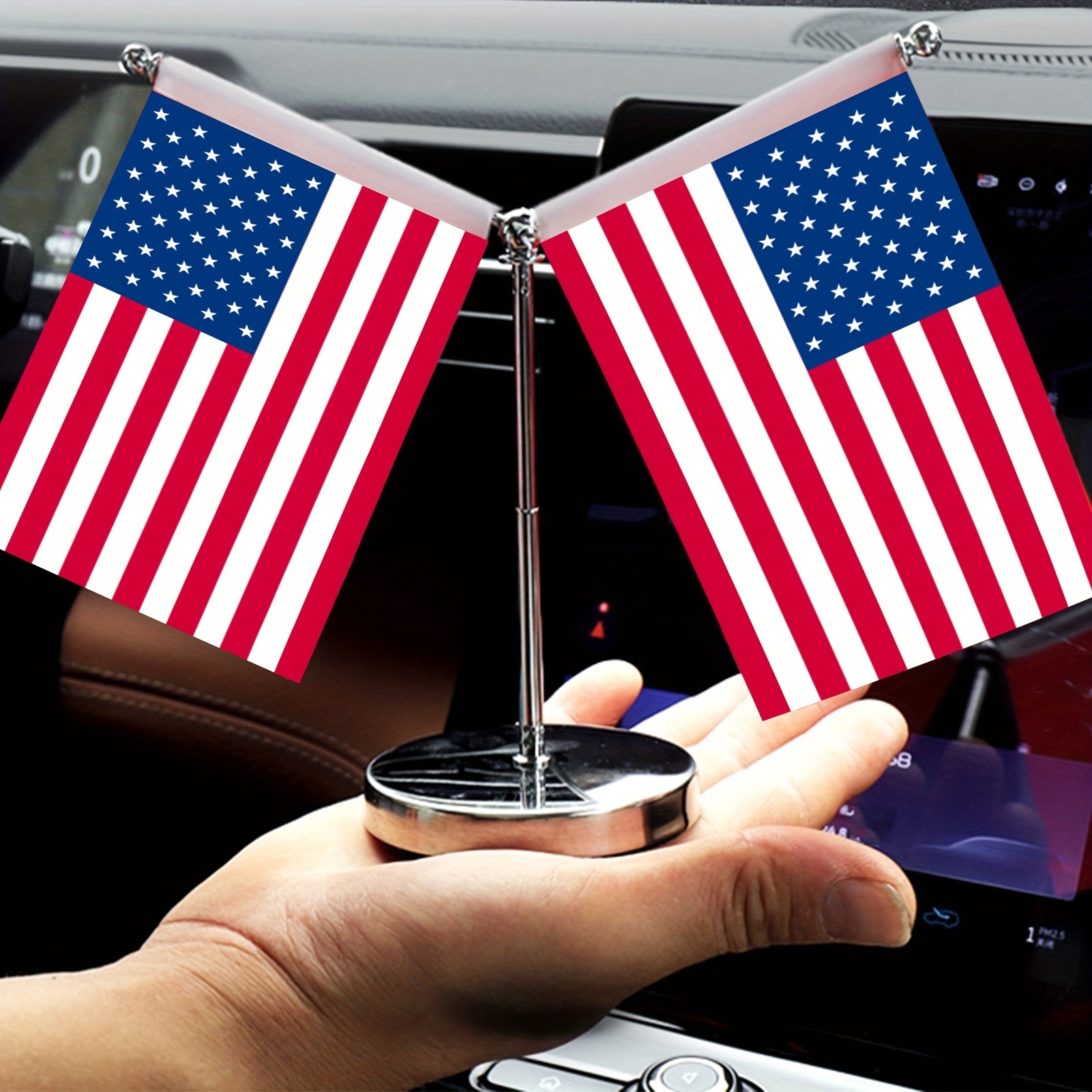 car ornament american flag metal model car interior accessories details 1