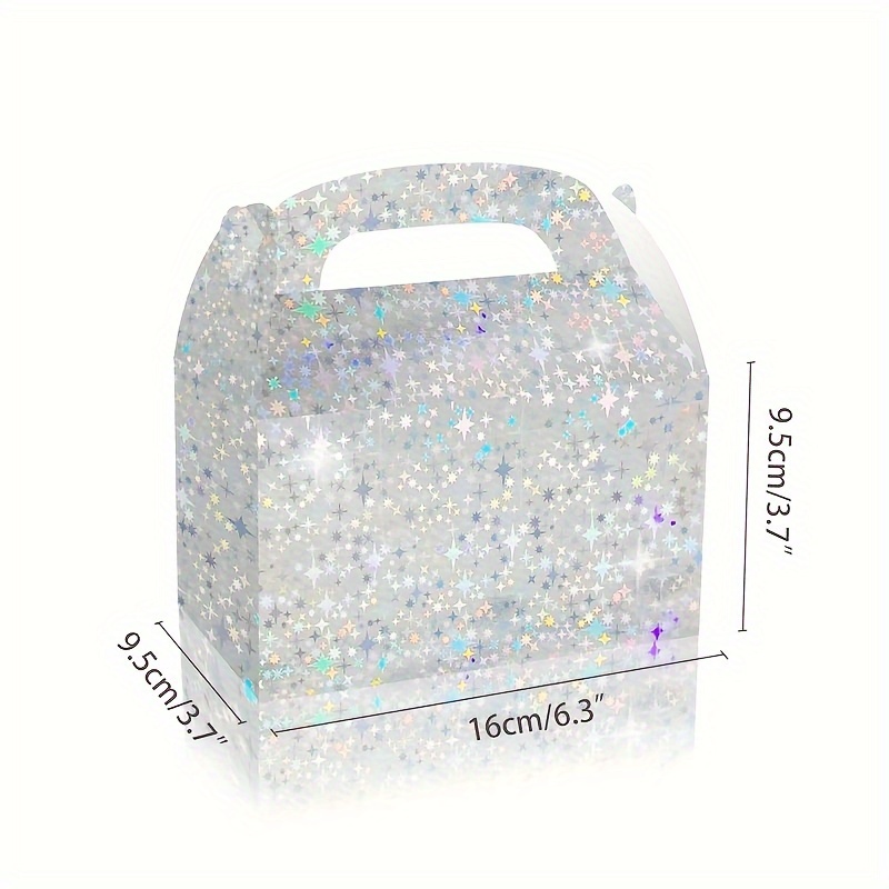 12pcs Laser Gradient Gift Paper Box Snow Reflective Polarization