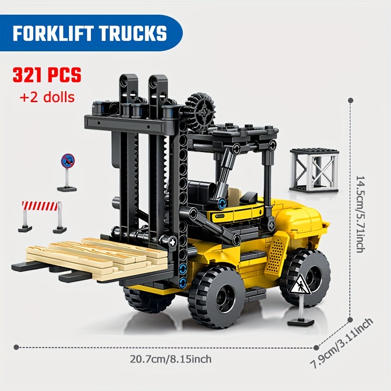 Excavator Building Blocks Forklift Toy Crane Cement Truck Bulldozer  Engineering Vehicle Model Puzzle Assembly Handmade Diy Toy Interaction  Birthday Christmas Gift, Don't Miss These Great Deals