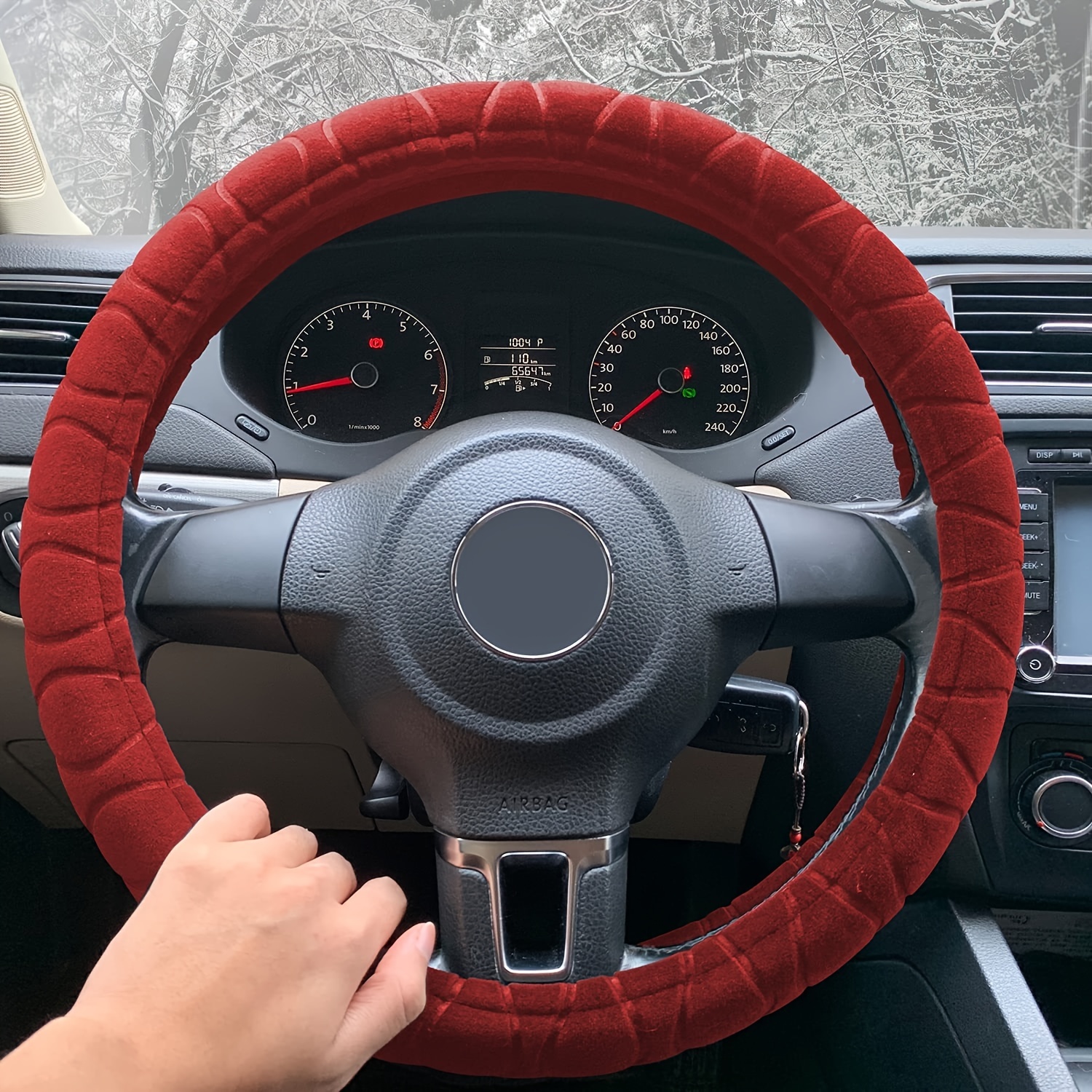 1pc Funda Volante Coche Suave Peluda Invierno Cálida - Temu Chile