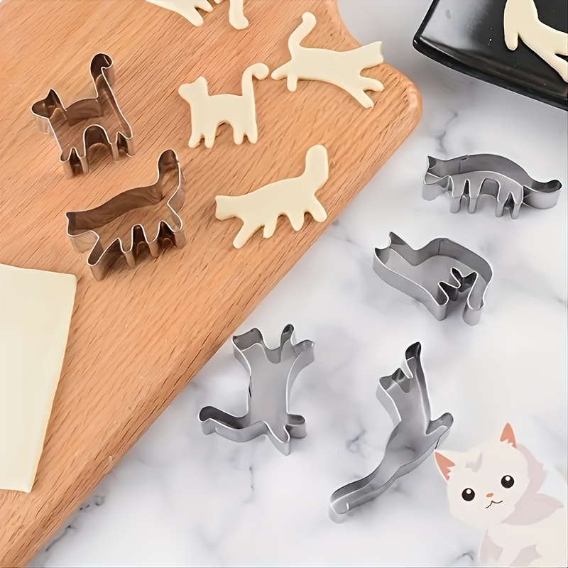 Cartoon Cat Cookie Cutters Stainless Steel Pastry - Temu