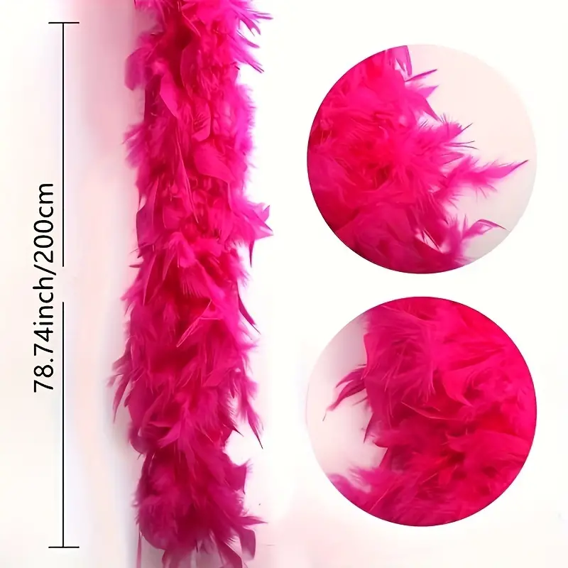 2meters, Trendy Elegant Long Natural Feather Scarf, Multi Colors