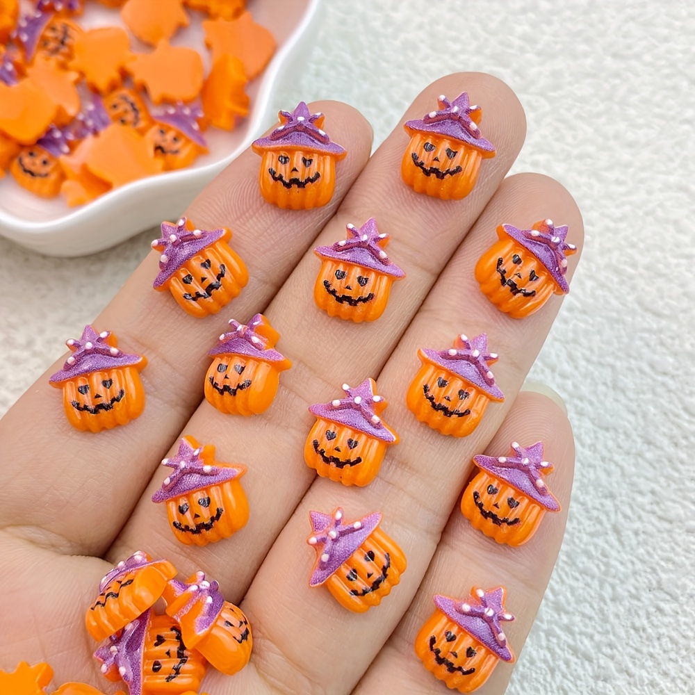 Halloween Nail Art Charms,resin 3d Ghost, Cat, Pumpkin, Haunted House  Flatback Rhinestones,nail Art Supplies For Women And Girls - Temu