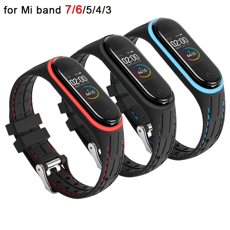 Strap for Mi band 6 Bracelet Sport Silicone Miband4 miband 5 Wrist correa  belt Replacement Wristband for xiaomi Mi band 4 3 5 6 - 12 blue-white