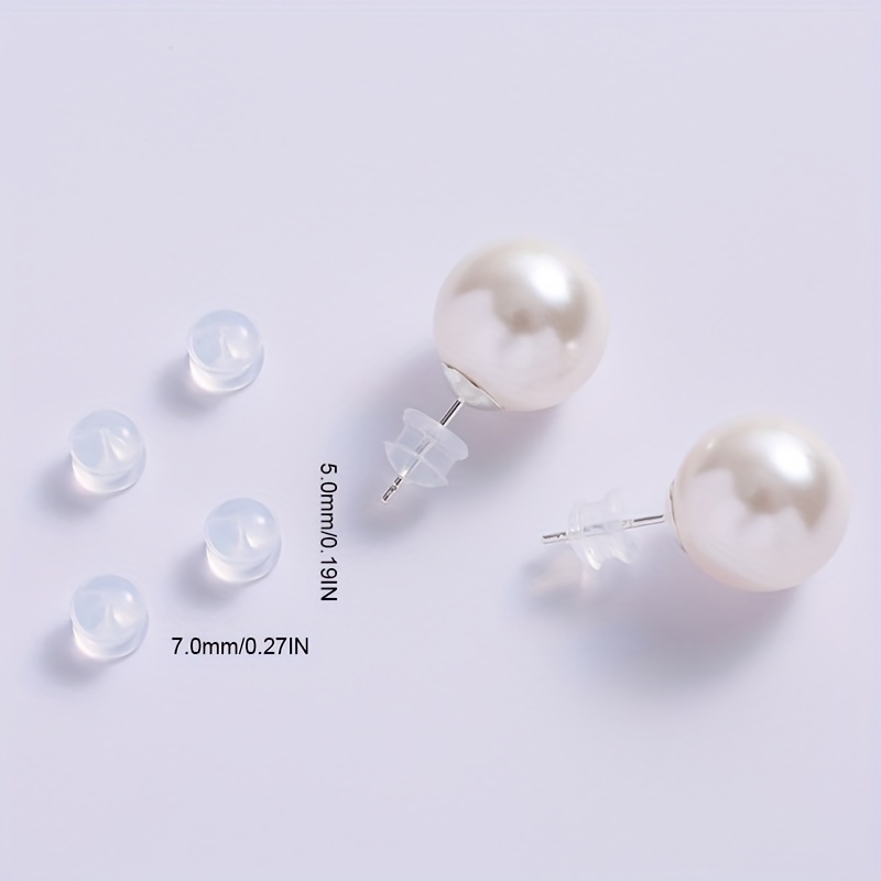 10-50pcs Plastic Earring Backs for Heavy Earring Large Clear Soft