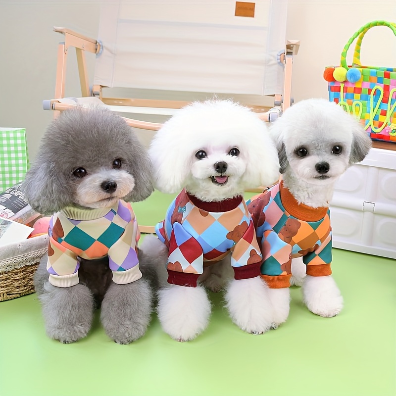 New Autumn Puppy Clothing Colorful Plaid Dog Temu