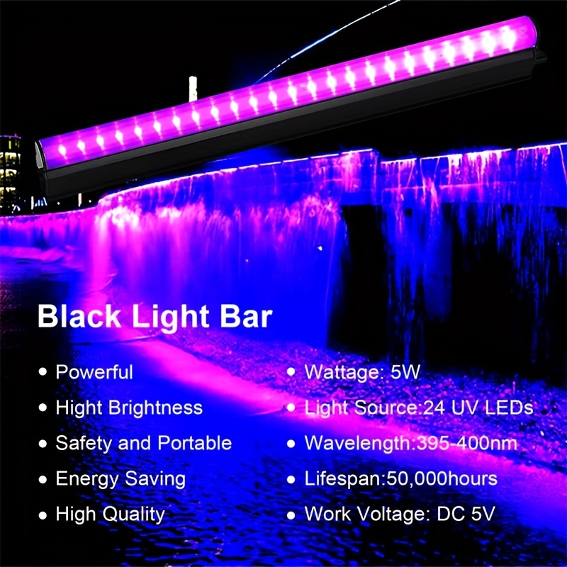 LED Blacklight LED Black Light Bar with Switch T8 LED UV Black Light Party  Decor