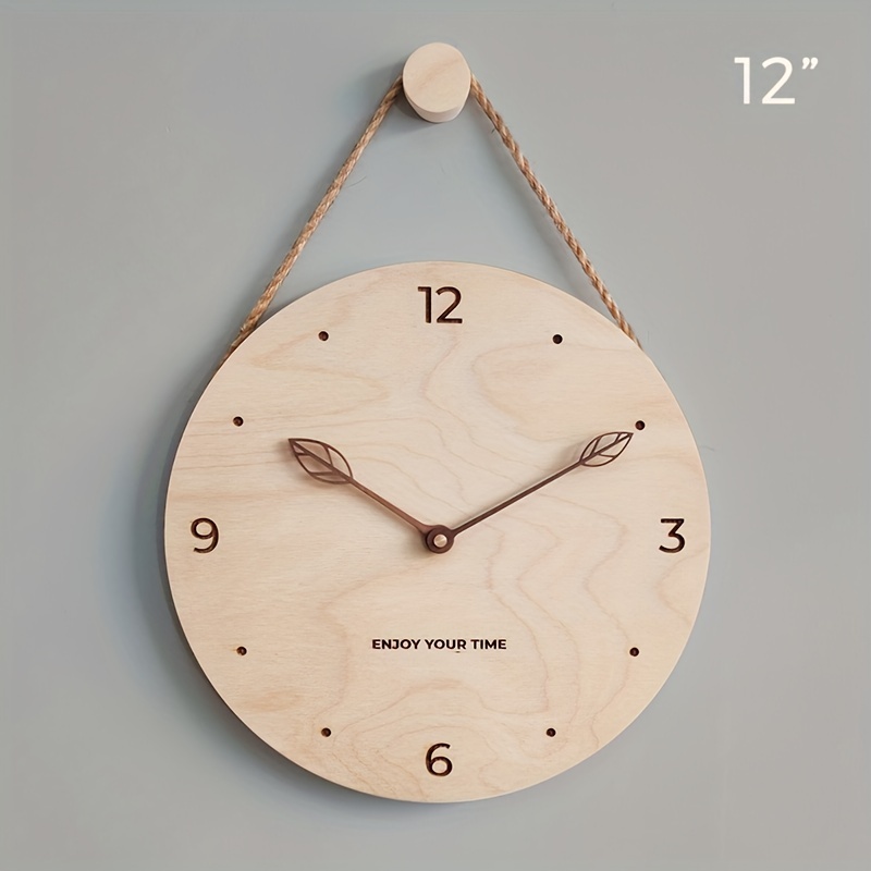 1 Pieza, Reloj Pared Madera, Reloj Silencioso Dormitorio, Reloj