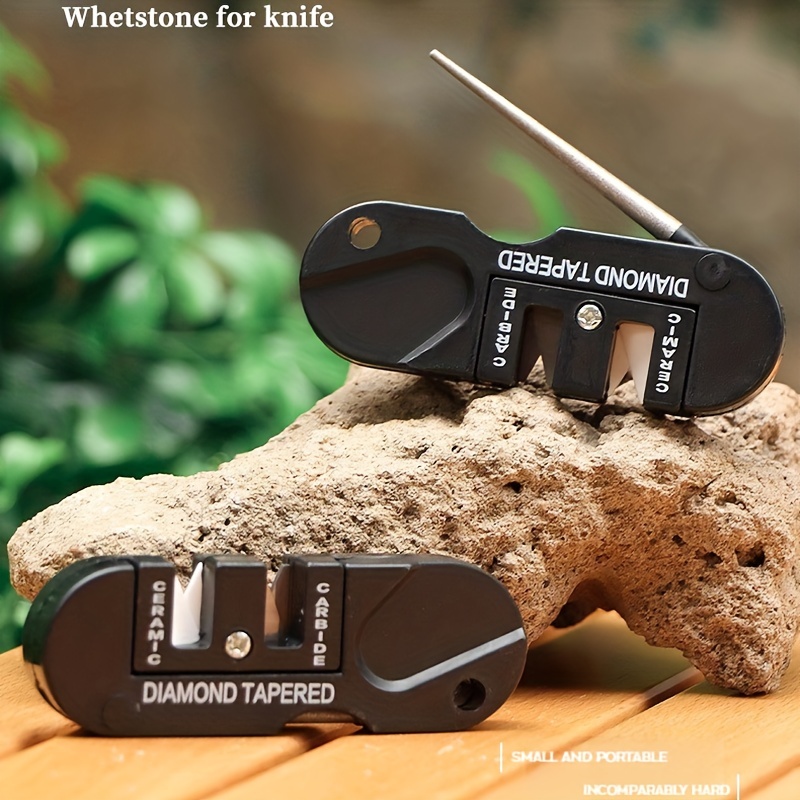 Portable Little Knife Sharpener Ceramic Carbide Diamond Tapered  Multifunction