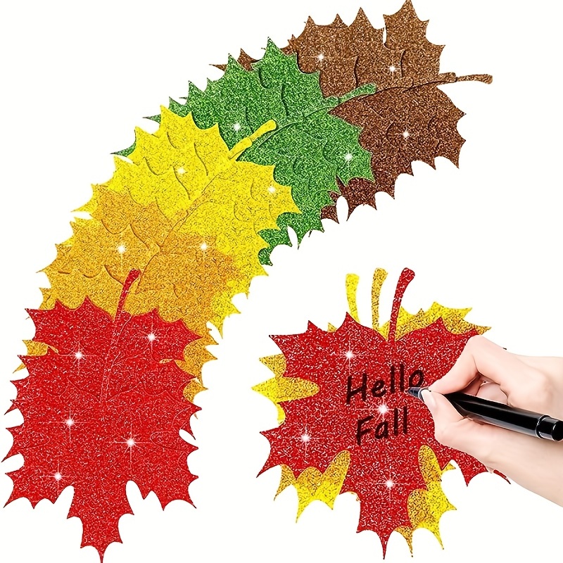 Large Autumn Leaf Decoupage Glitter Paper Leaves Die - Temu