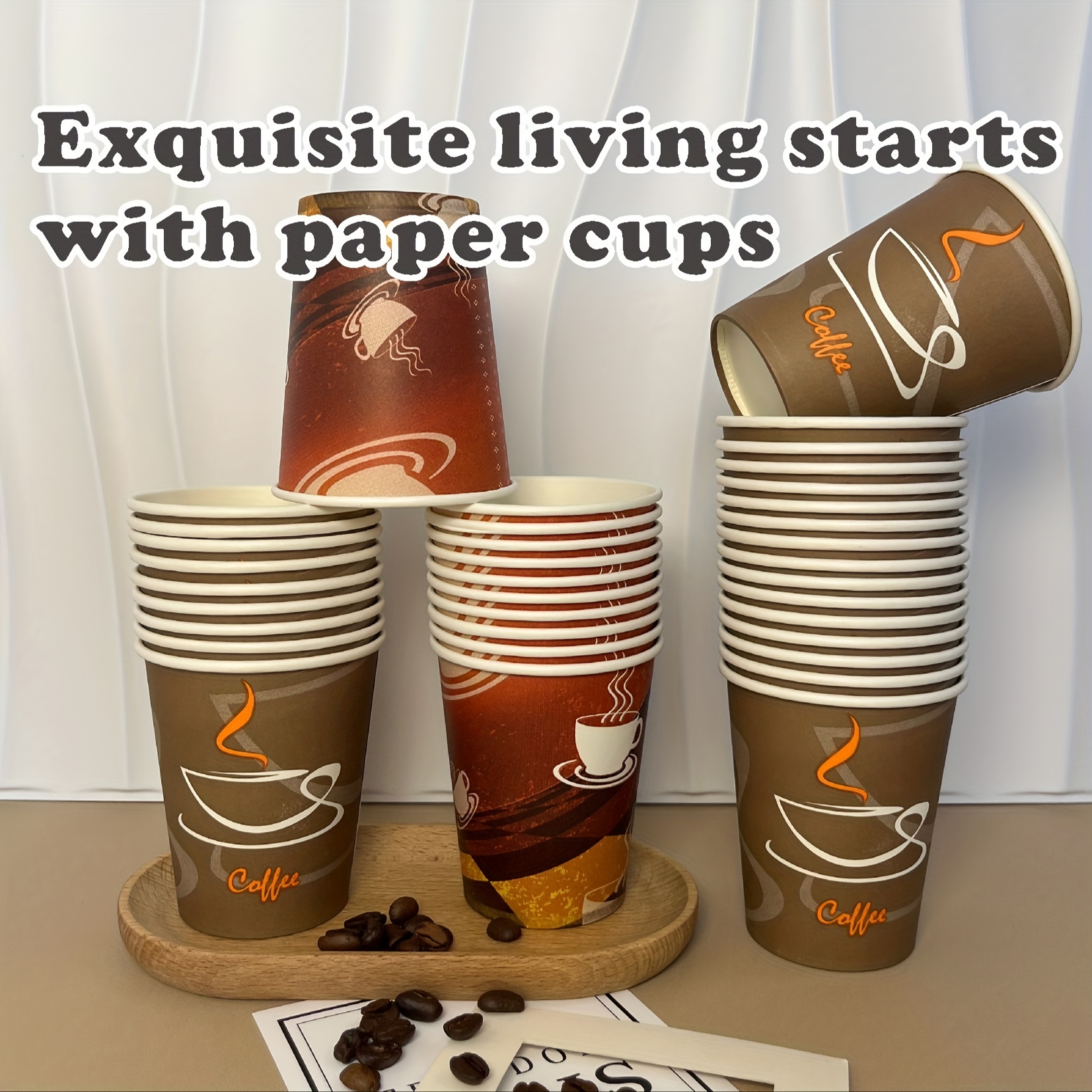 Disposable Paper Cups Perfect For Hot Drinks Like Coffee - Temu