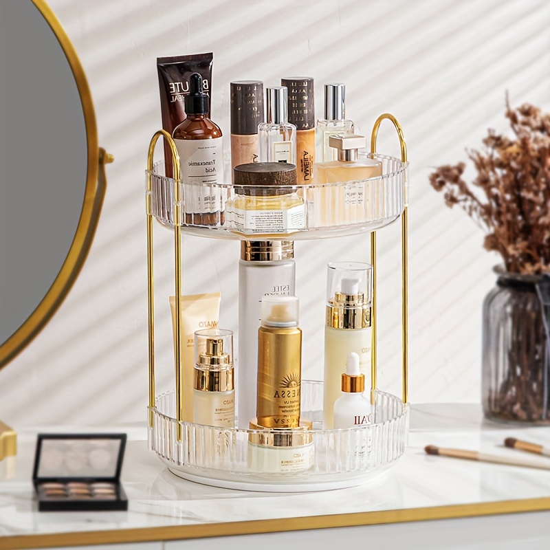 Makeup Organizer 360-Degree Rotating Cosmetic Storage Box DIY Adjustable Large