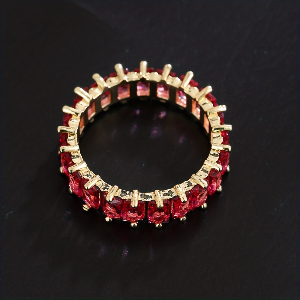 Men's Classic Red Zircon Ring