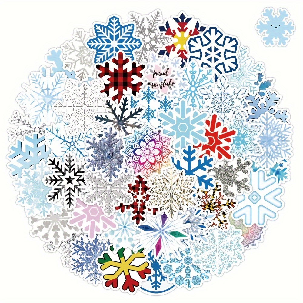 50pcs Colorful Snowflake Stickers,DIY Materials