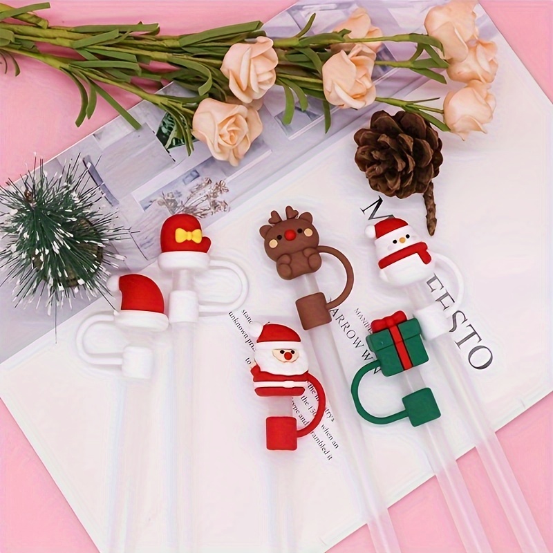 Reusable Christmas Silicone Straw Toppers, Cute Dustproof Straw Covers, Cup  Accessories, Christmas Decor, Christmas Small Gift, Festivals Decor  Supplies - Temu