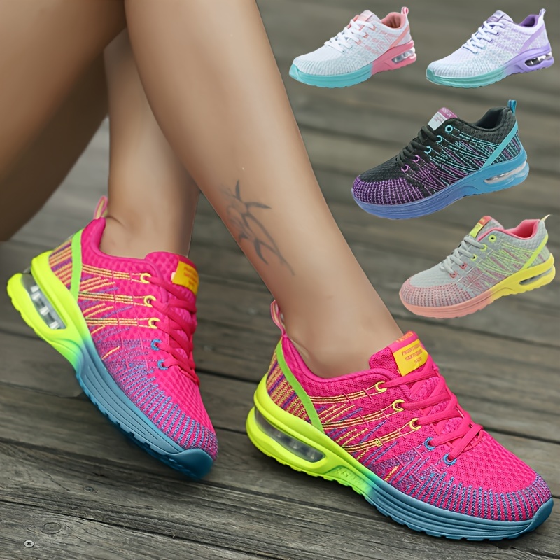 

Women's Air Cushion Sports Shoes, Shock Absorbing Low Top Running Sneakers, Casual Outdoor Tennis Trainers