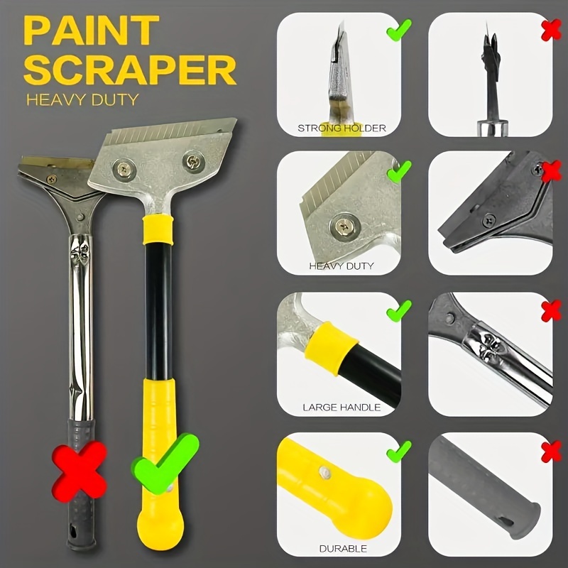 1 set blade putty scraper kit multi functional tool for removing wood windows glass wallpaper paint and tile adhesives details 2