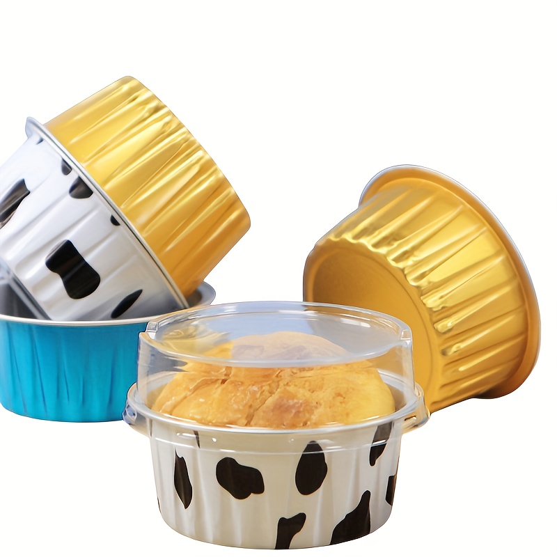 Baking Cups With Lids, Disposable Aluminum Foil Mini Muffin Liners, Dessert  Cheesecake Pan Creme Brulee Cupcake Ramekins Containers For Catering  Gathering Club Wedding Part - Temu United Arab Emirates