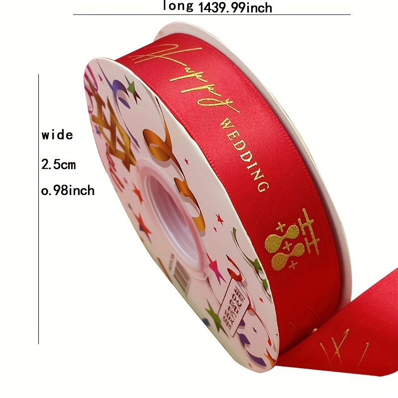 Golden foiled Wedding Ribbon Auspicious Character Ribbon - Temu