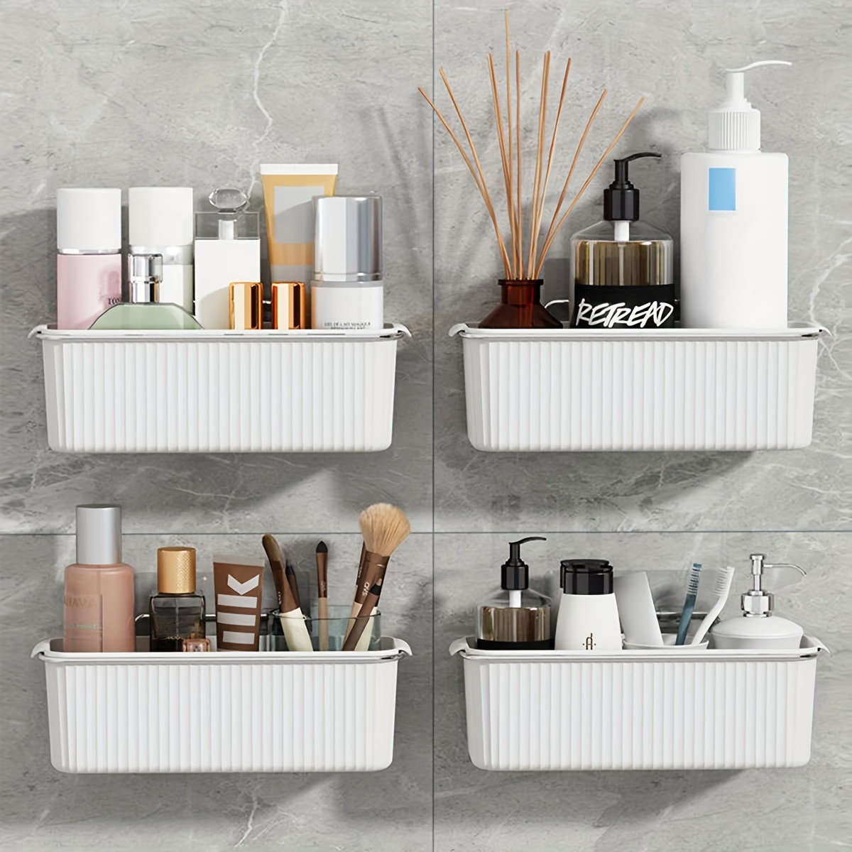 1pc Porta Doccia Bagno Porta Shampoo A Parete Organizer - Temu