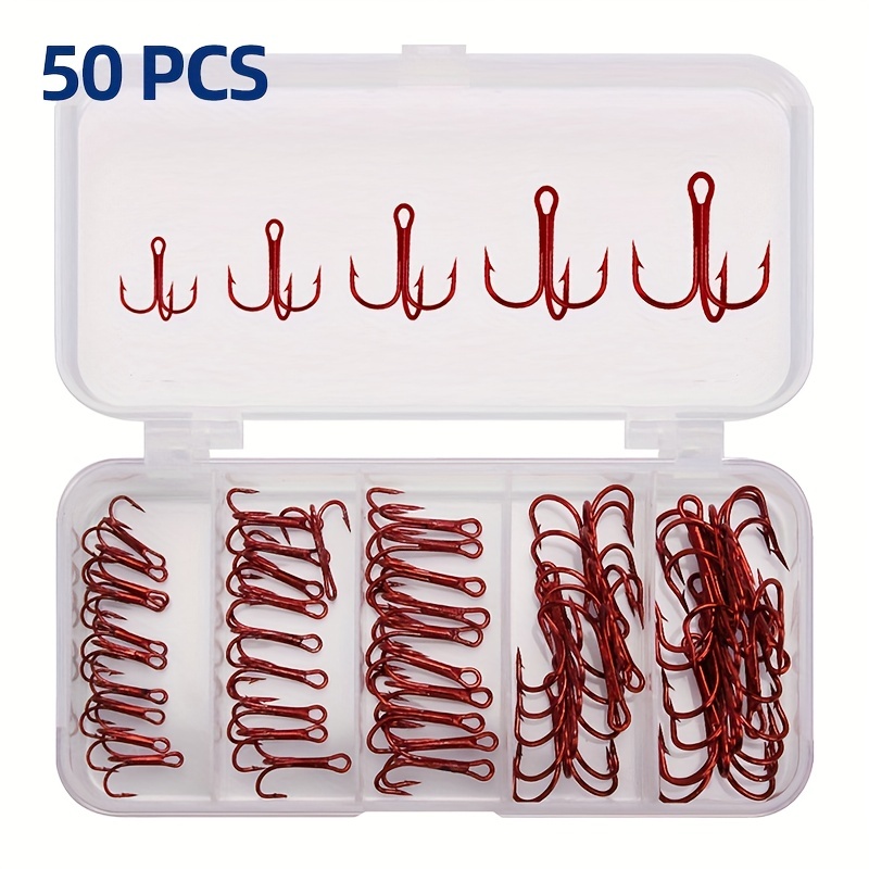 10 Different Sizes of High Carbon Steel Fishing Hooks - Perfect for Anglers!
