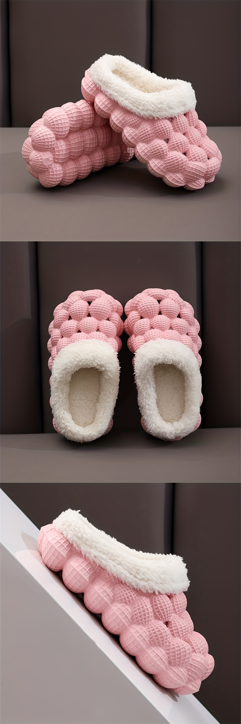 Girl s Ultra Soft Massage Bubble Slides Warm Plush Lining Temu