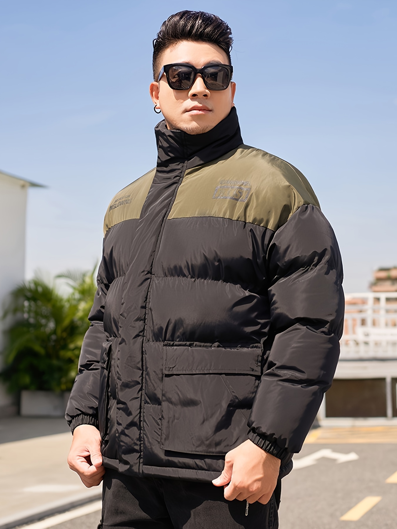 Men's Extra Long Puffer Coat in Black