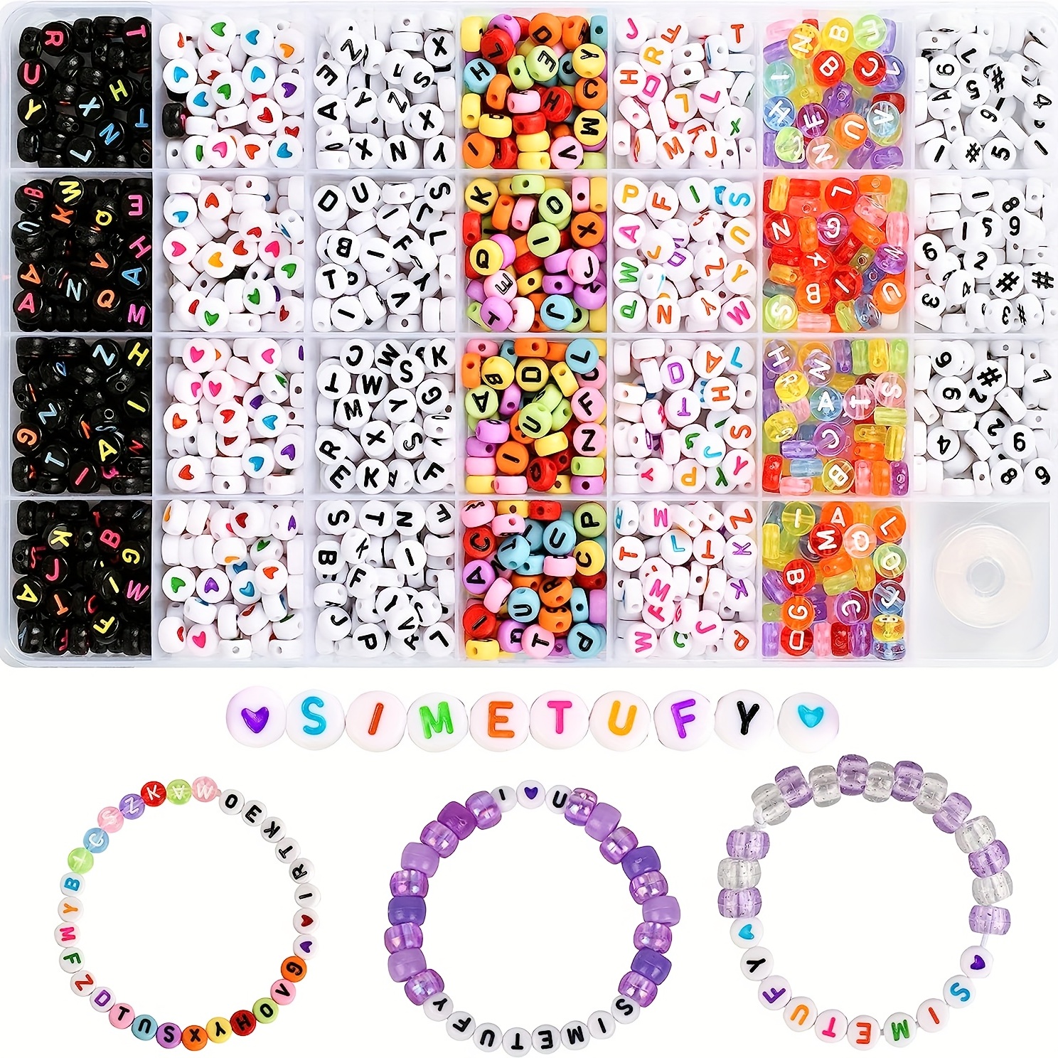 DUDUCOFU Bracelet Making Kit for Girls 6000 Pcs Beads, 24 Colors Clay Beads  for Bracelets, Jewelry, DIY Bracelet with Butterfly Beads Pearl Letter for
