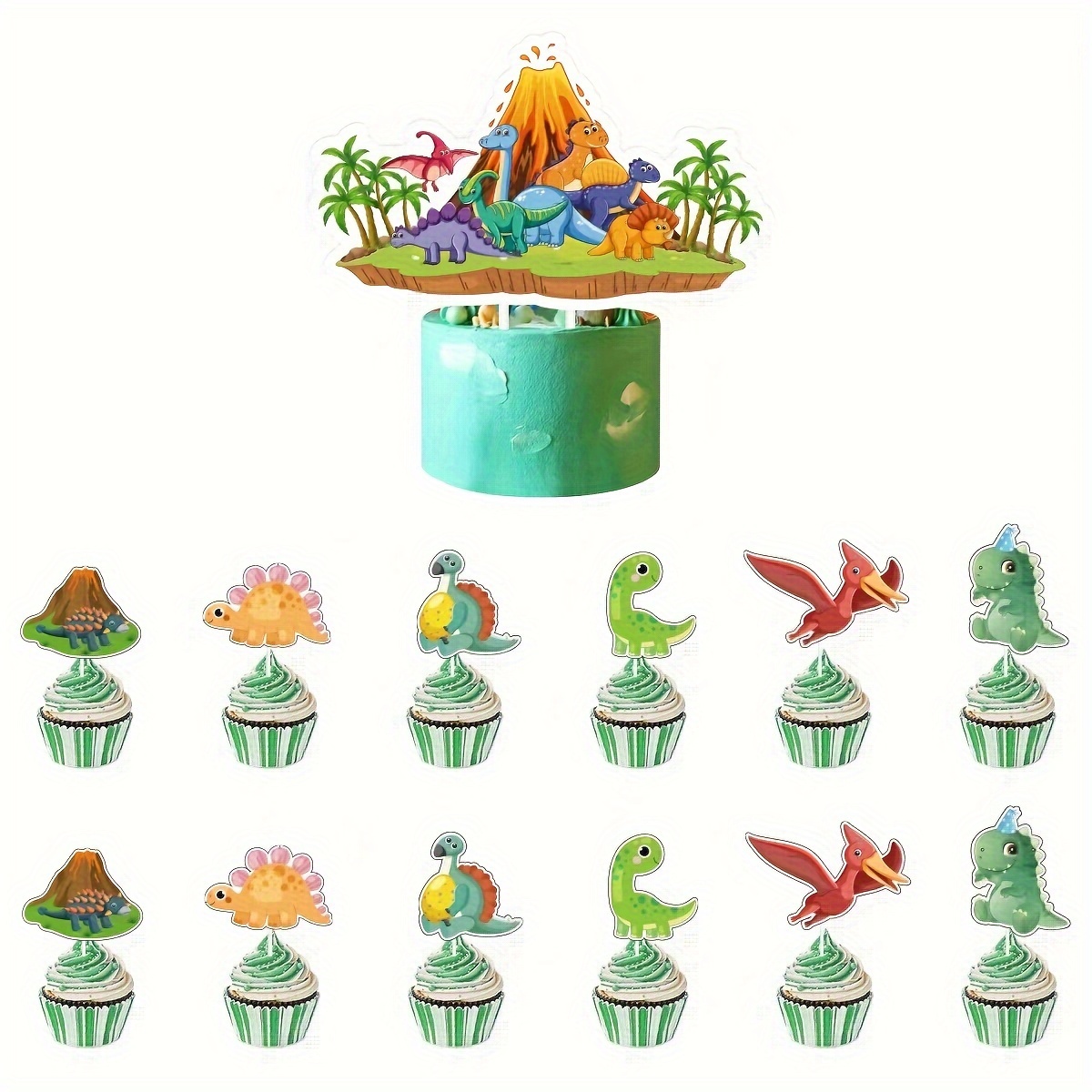 Décorations De Cupcake Dinosaure 24 Pièces, Décorations De Cupcake Dino  Joyeux Anniversaire Pour Enfants Garçons Et Filles, Fournitures De  Décoration De Fête D'anniversaire, Mode en ligne