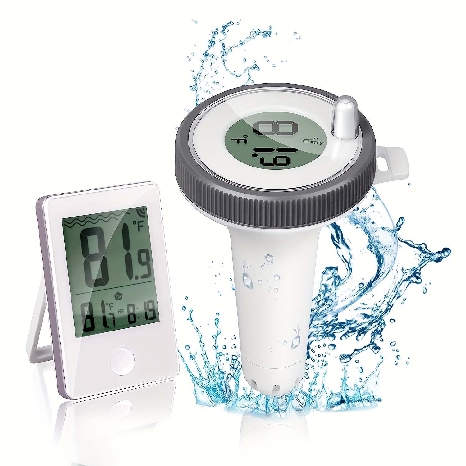 Thermomètre de piscine sans fil et récepteur, thermomètre flottant