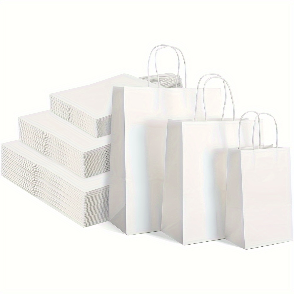 Bolsas de regalo pequeñas rojas – 6 x 3 x 9 pulgadas, paquete de 100 bolsas  de papel kraft con asas, mini bolsas de manualidades a granel para