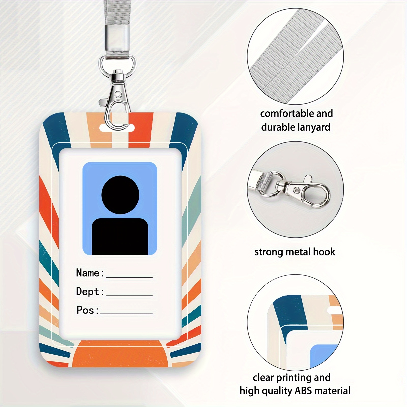  Sunset ID Badge Holder with Lanyard, Lanyards for ID